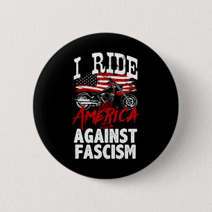 Anti Trump Biker widerstehen Faschismus Protest Button