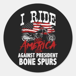 Anti-Trump-Biker widerstehen Präsident Knochenspu Runder Aufkleber