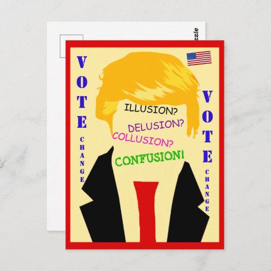 Anti Trump Chaos Postcard Vote for Change Postkarte (Vorne/Hinten)