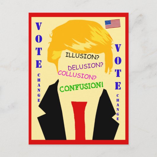 Anti Trump Chaos Postcard Vote for Change Postkarte (Vorderseite)