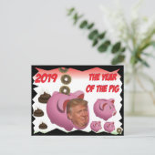 Anti Trump, - Das Jahr des Schweins - 2019, Postkarte (Stehend Vorderseite)