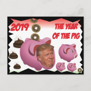 Anti Trump, - Das Jahr des Schweins - 2019, Postkarte