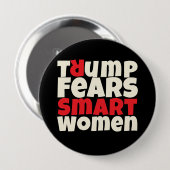 Anti-Trump feministischen Protestmotto rot schwarz Button (Vorne & Hinten)