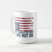 Anti Trump Flag Design Whiskey Tango Foxtrot Kaffeetasse (Vorderseite Links)