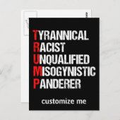 Anti Trump Funny Akronym Postkarte (Vorne/Hinten)