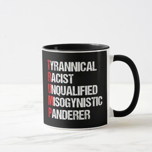 Anti Trump Funny Akronym Tasse (Rechts)