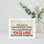 Anti-Trump GOP Constitutional Failure Crisis  Postkarte (Stehend Vorderseite)
