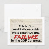 Anti-Trump GOP Constitutional Failure Crisis  Postkarte (Vorne/Hinten)