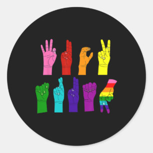 Anti-Trump-Handzeichen Lgbt-Gebärdensprache Lgbtq- Runder Aufkleber