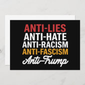Anti Trump hasst Lügen und Faschismus hält sich ge Einladung (Vorne/Hinten)