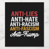 Anti Trump hasst Lügen und Faschismus hält sich ge Weinetikett (Einzelnes Label)