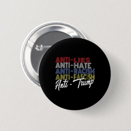 Anti-Trump Hate Lies und Faschismus Resist Abstimm Button (Vorne & Hinten)