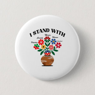 Anti Trump Ich stehe mit Kanada Mexiko Grönland Uk Button