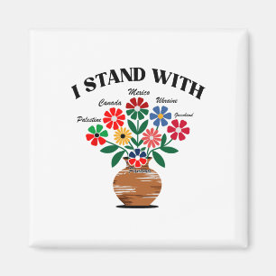 Anti Trump Ich stehe mit Kanada Mexiko Grönland Uk Magnet