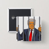 Anti Trump im Gefängnis hinter Gittern Button (Vorne & Hinten)