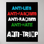 Anti Trump lügt den Faschismus Rassismus an und ha Poster (Vorne)