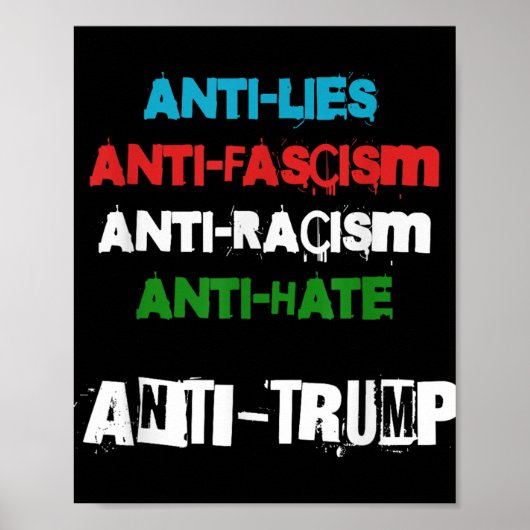 Anti Trump lügt den Faschismus Rassismus an und ha Poster (Vorne)