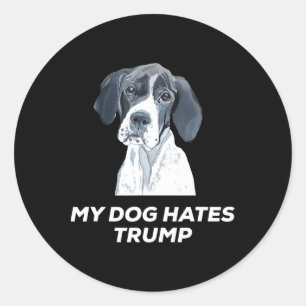 Anti Trump Mein Hund hasst Trump Shirt Runder Aufkleber