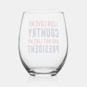 Anti Trump Patriotic nicht mein Präsident Weinglas Ohne Stiel (Rückseite)