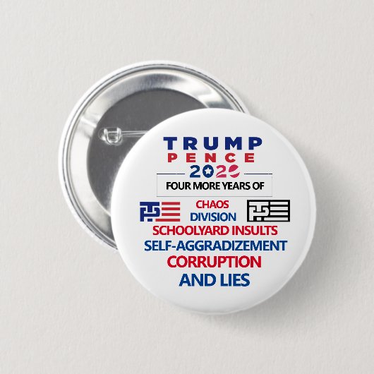 Anti-Trump Pence 2020 Button (Vorne & Hinten)