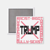 Anti-Trump Pink Magnet (Vorderseite/Rückseite)