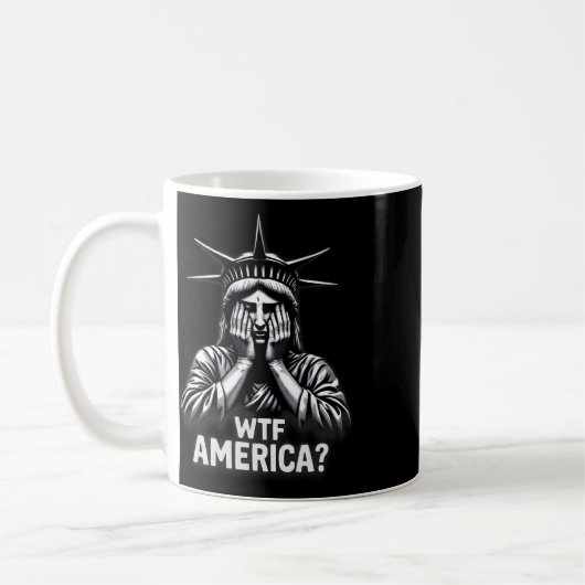 Anti-Trump Politik und Demokratie Wtf Amerika Kaffeetasse (Links)
