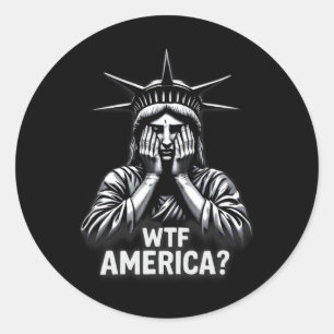 Anti-Trump Politik und Demokratie Wtf Amerika Runder Aufkleber
