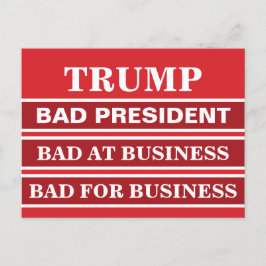 Anti-Trump-Präsident für schlechte Geschäftswelt w Postkarte
