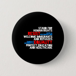 Anti Trump Protest Human Rights Resist Button