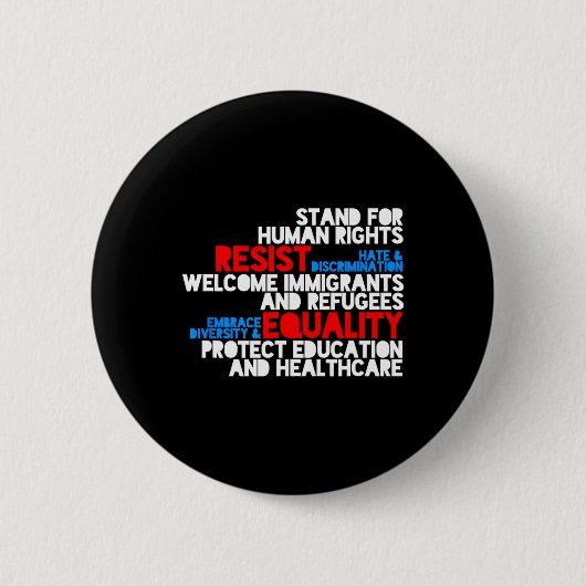 Anti Trump Protest Human Rights Resist Button (Vorderseite)