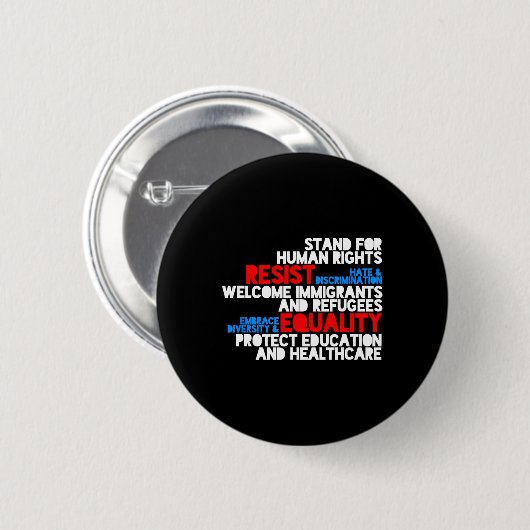 Anti Trump Protest Human Rights Resist Button (Vorne & Hinten)