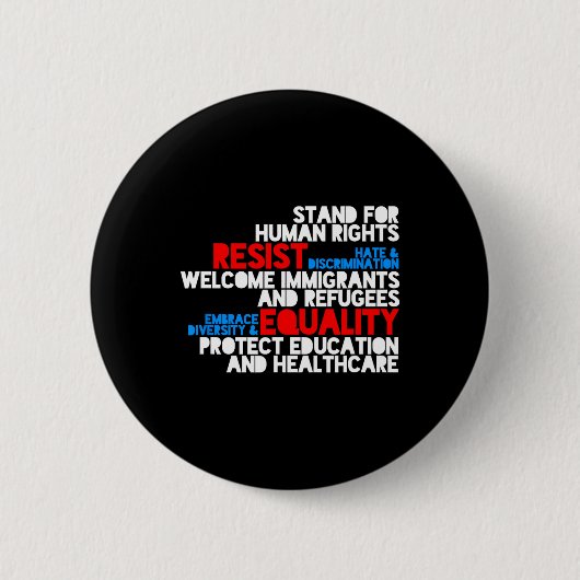 Anti Trump Protest Human Rights Resist Button (Vorderseite)