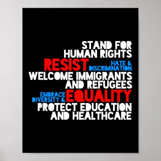 Anti Trump Protest Human Rights Resist Poster (Vorne)