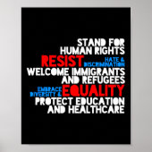 Anti Trump Protest Human Rights Resist Poster (Vorne)