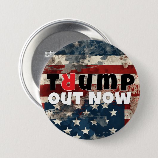 Anti-Trump-Protest-Slogan-Flagge Button (Vorne & Hinten)