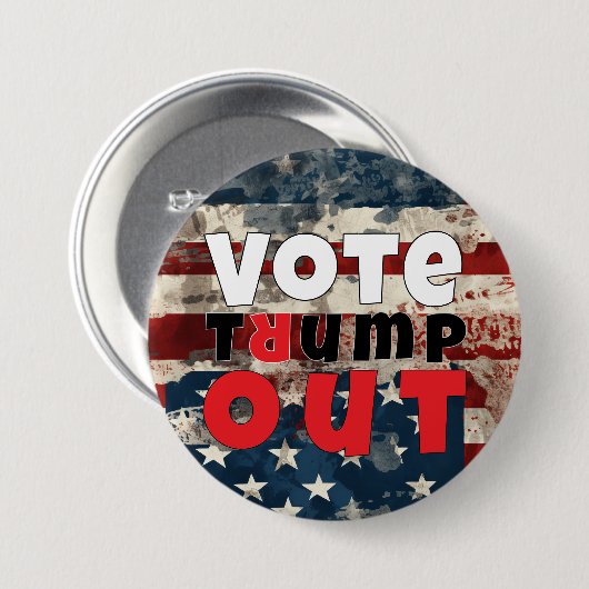 Anti-Trump-Protest-Slogan-Flagge Button (Vorne & Hinten)