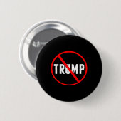 Anti Trump Red Circle X Politisch Button (Vorne & Hinten)