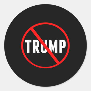 Anti Trump Red Circle X Politisch Runder Aufkleber