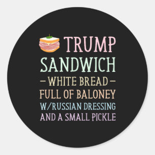 Anti-Trump-Sandwich-Schild lustig Anti-Trump-Sandw Runder Aufkleber