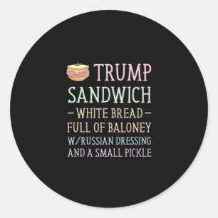 Anti-Trump-Sandwich-Schild Lustig Runder Aufkleber