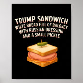 Anti Trump Sandwich Sign Funny Donald Poster (Vorne)