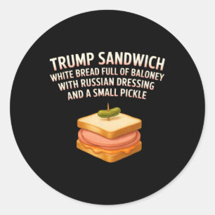Anti Trump Sandwich Sign Funny Donald Runder Aufkleber