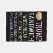 Anti Trump Sandwich Sign Funny Fleecedecke (Vorderseite (Horizontal))