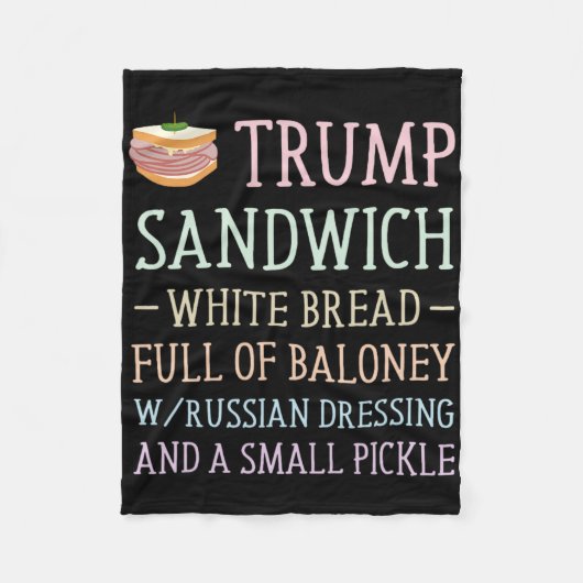 Anti Trump Sandwich Sign Funny Fleecedecke (Vorderseite)