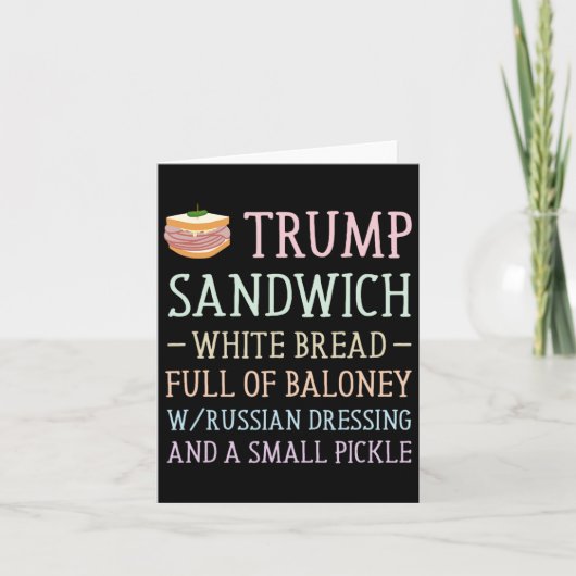 Anti Trump Sandwich Sign Funny Karte (Vorderseite)