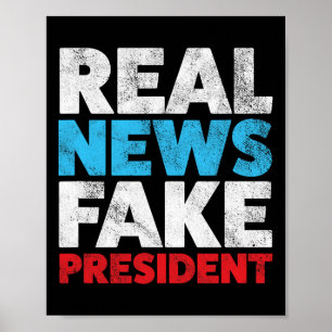 Anti Trump Shirt Real News Fake Präsident Shirt Re Poster