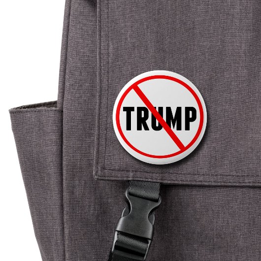 Anti Trump Simple Red Circle X Political Button