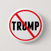 Anti Trump Simple Red Circle X Political Button (Vorderseite)