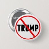 Anti Trump Simple Red Circle X Political Button (Vorne & Hinten)