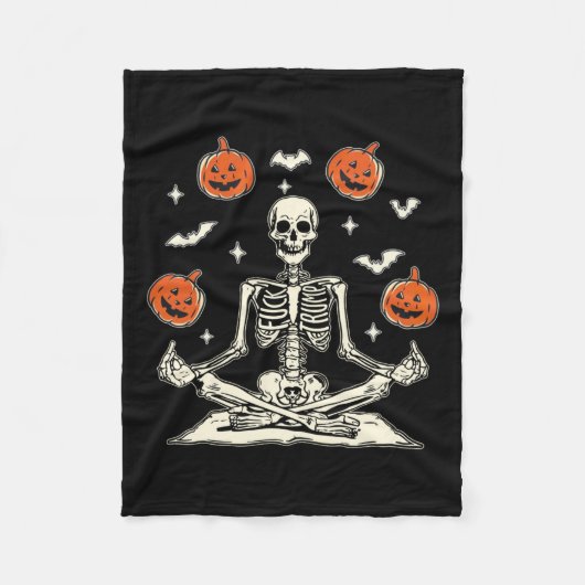 Anti Trump Skeleton Halloween Long Sleeve Fleecedecke (Vorderseite)